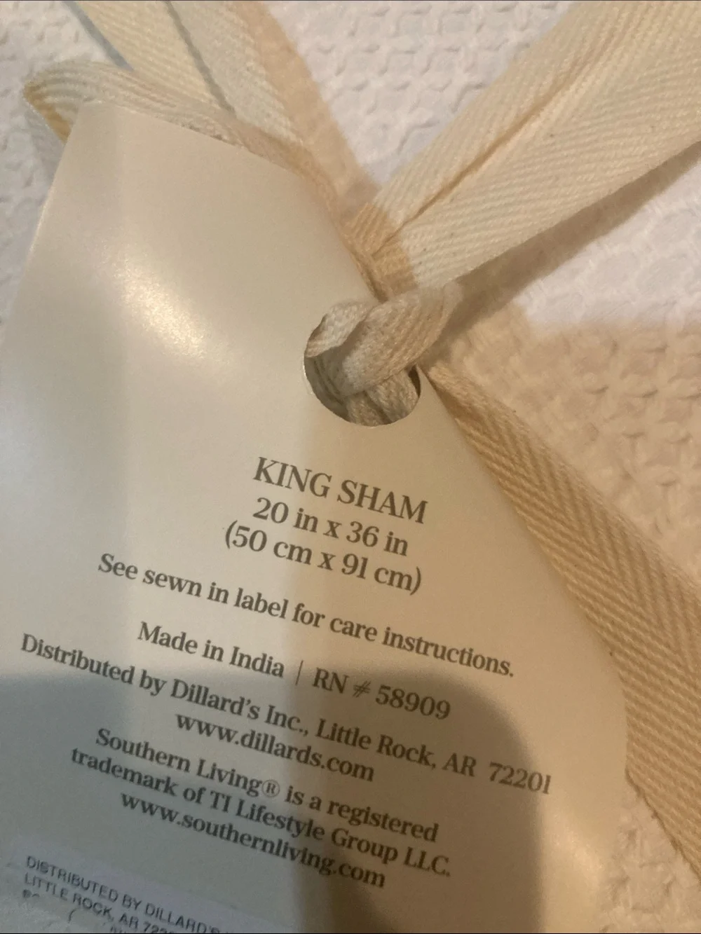 Southern Living  Cream Waffle Weave set of two King Shams Dillard’s Brand
